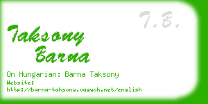 taksony barna business card